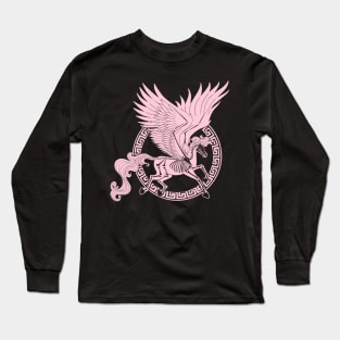 Greek Pegasus (pastel pink, no background) Long Sleeve T-Shirt